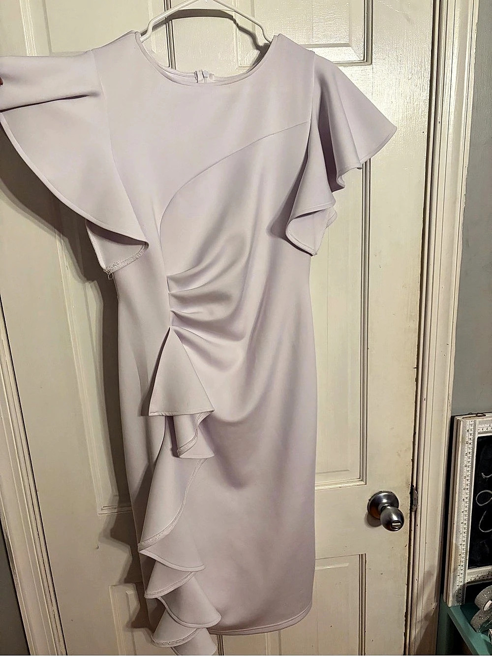 Ruffle Midi Dress in white Like New